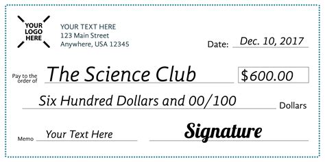 giant check template.